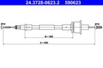 Cable Pull, clutch control ATE 24.3728-0623.2