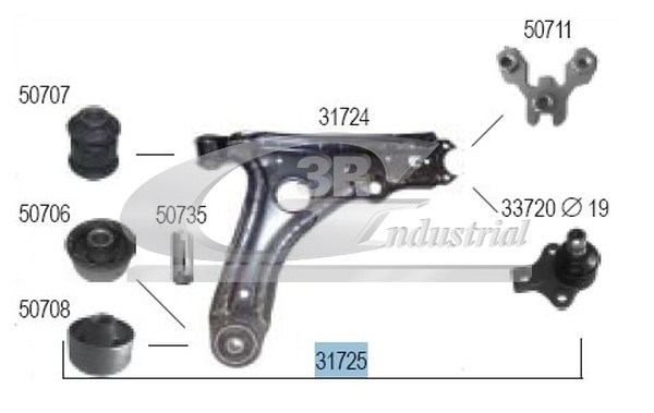 Control Arm/Trailing Arm, wheel suspension 3RG 31725