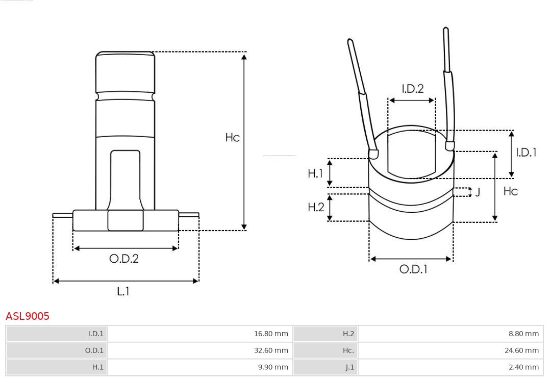Slip Ring, alternator AS-PL ASL9005 4