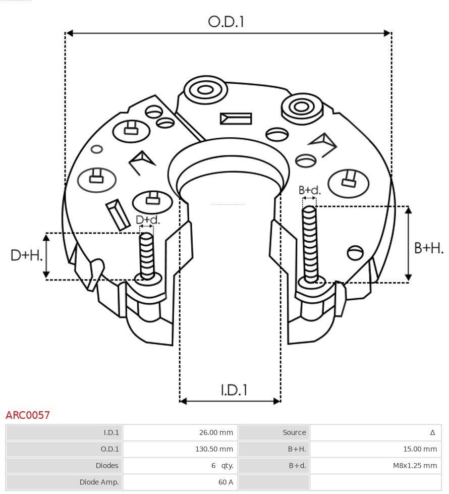 Bracket, alternator drive flange AS-PL ARC0057 3