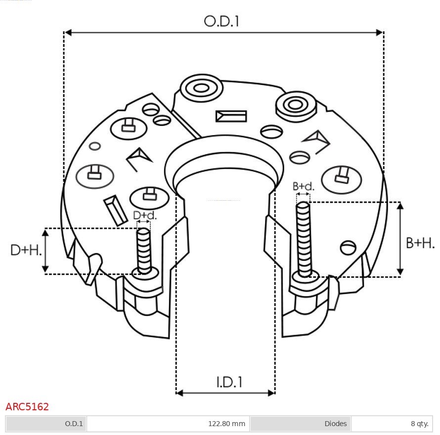 Rectifier, alternator AS-PL ARC5162 3
