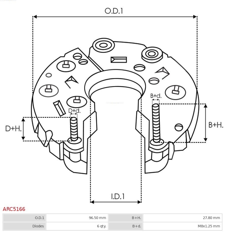 Rectifier, alternator AS-PL ARC5166 3