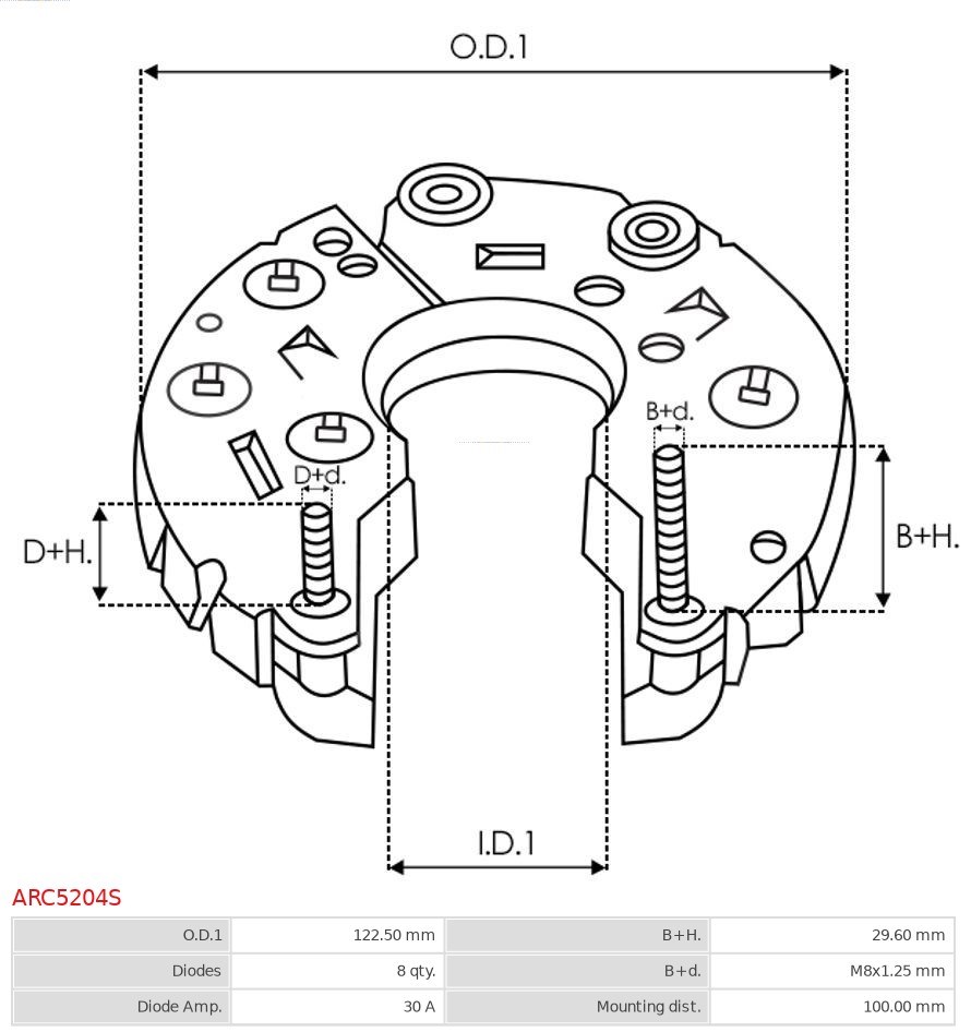 Rectifier, alternator AS-PL ARC5204S 3