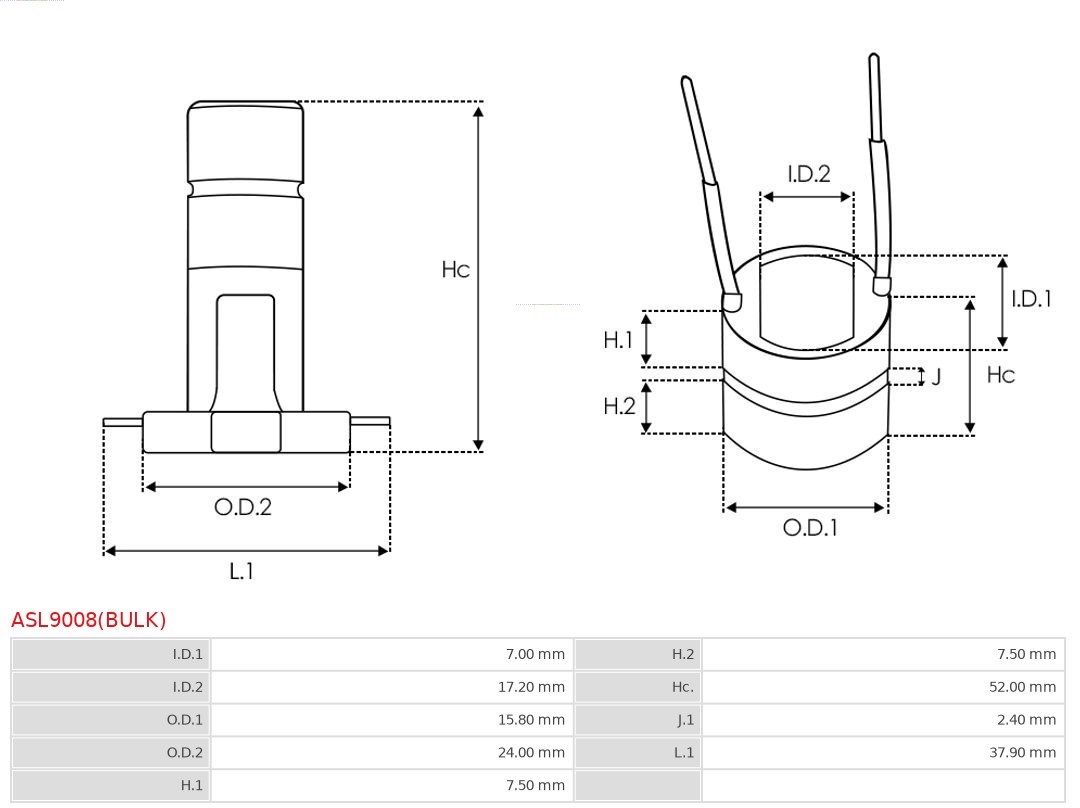 Slip Ring, alternator AS-PL ASL9008BULK 4