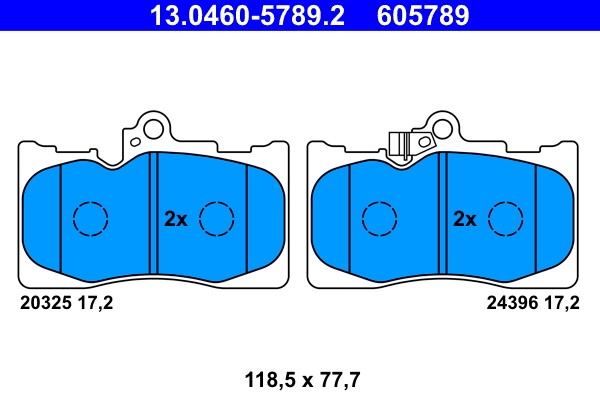 Brake Pad Set, disc brake ATE 13.0460-5789.2