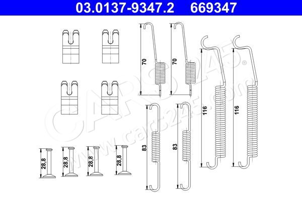 Accessory Kit, brake shoes ATE 03.0137-9347.2 2