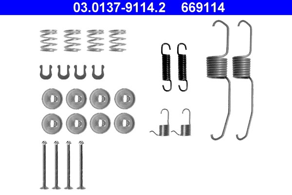 Accessory Kit, brake shoes ATE 03.0137-9114.2