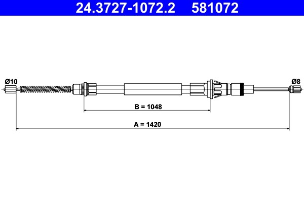 Cable Pull, parking brake ATE 24.3727-1072.2