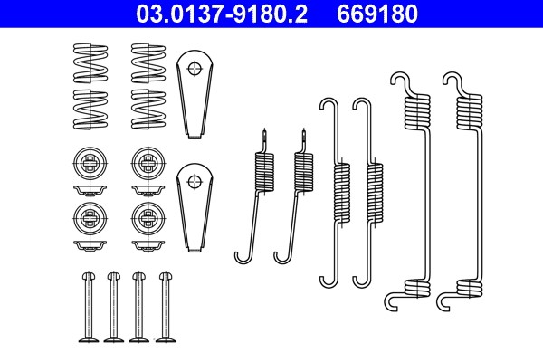Accessory Kit, brake shoes ATE 03.0137-9180.2