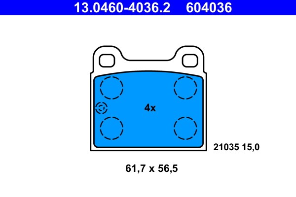 Brake Pad Set, disc brake ATE 13.0460-4036.2