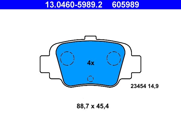 Brake Pad Set, disc brake ATE 13.0460-5989.2