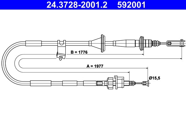 Cable Pull, clutch control ATE 24.3728-2001.2