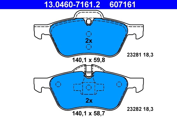 Brake Pad Set, disc brake ATE 13.0460-7161.2