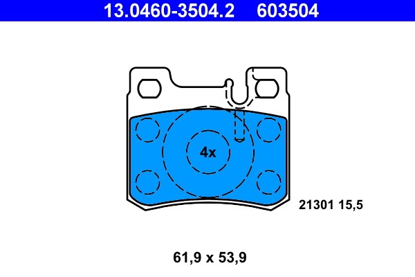 Brake Pad Set, disc brake ATE 13.0460-3504.2