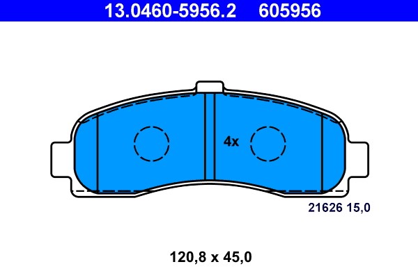 Brake Pad Set, disc brake ATE 13.0460-5956.2