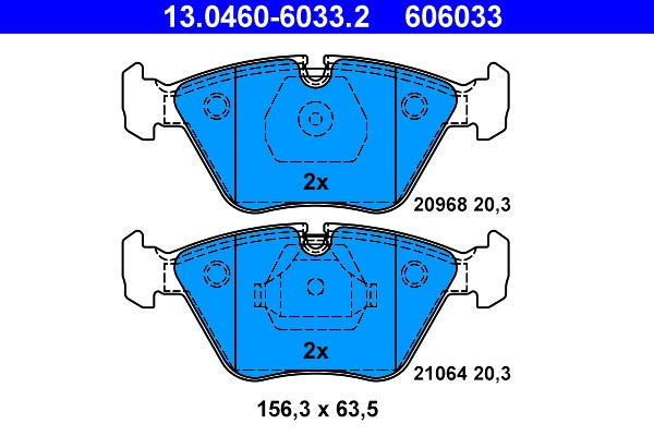 Brake Pad Set, disc brake ATE 13.0460-6033.2