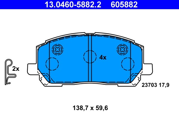 Brake Pad Set, disc brake ATE 13.0460-5882.2