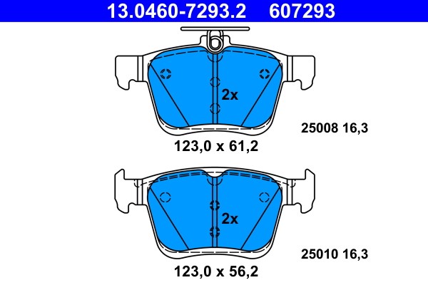 Brake Pad Set, disc brake ATE 13.0460-7293.2