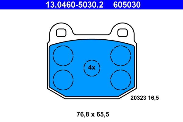 Brake Pad Set, disc brake ATE 13.0460-5030.2