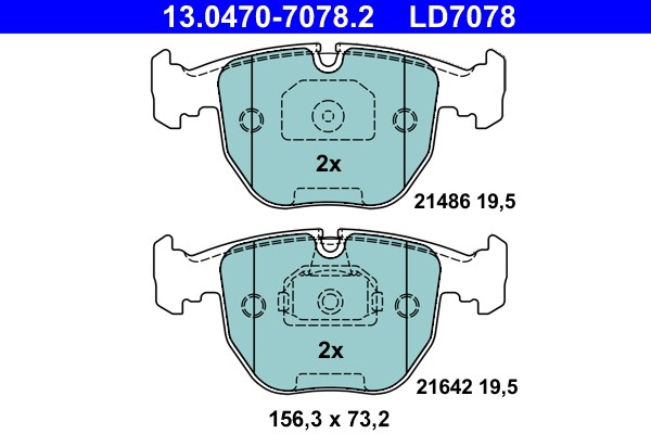 Brake Pad Set, disc brake ATE 13.0470-7078.2