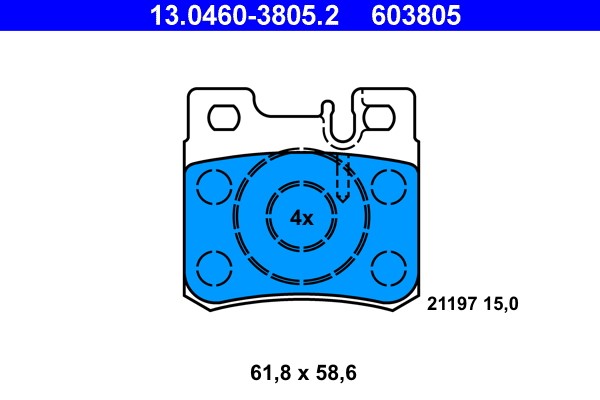 Brake Pad Set, disc brake ATE 13.0460-3805.2