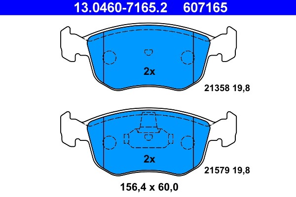 Brake Pad Set, disc brake ATE 13.0460-7165.2