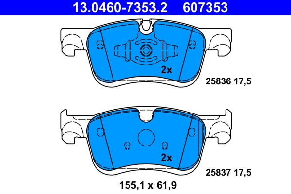 Brake Pad Set, disc brake ATE 13.0460-7353.2