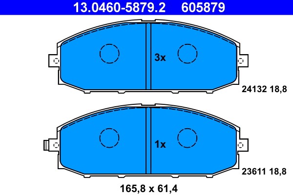 Brake Pad Set, disc brake ATE 13.0460-5879.2