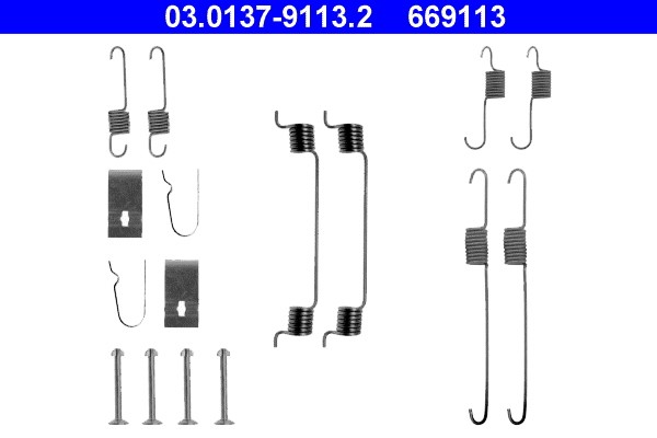 Accessory Kit, brake shoes ATE 03.0137-9113.2