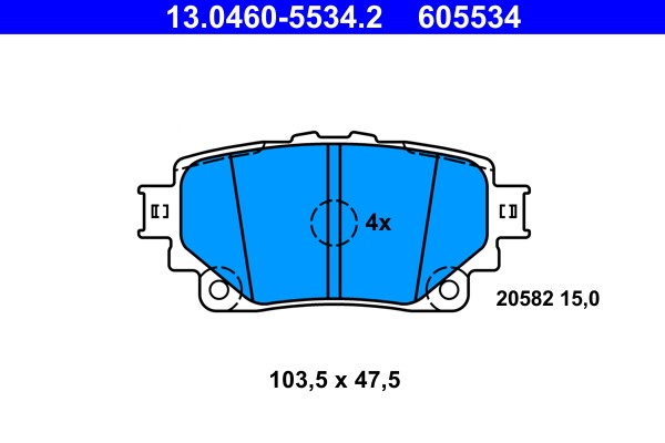 Brake Pad Set, disc brake ATE 13.0460-5534.2