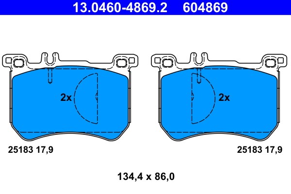 Brake Pad Set, disc brake ATE 13.0460-4869.2