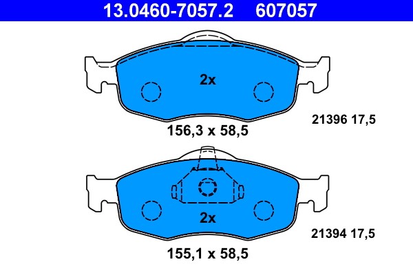 Brake Pad Set, disc brake ATE 13.0460-7057.2