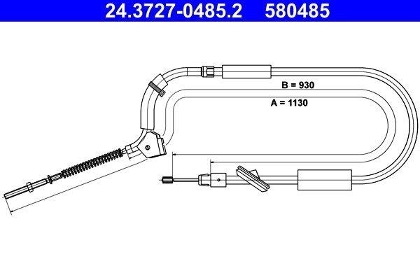 Cable Pull, parking brake ATE 24.3727-0485.2