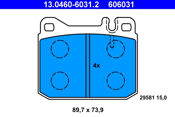 Brake Pad Set, disc brake ATE 13.0460-6031.2