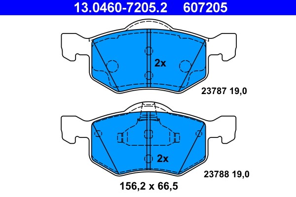 Brake Pad Set, disc brake ATE 13.0460-7205.2
