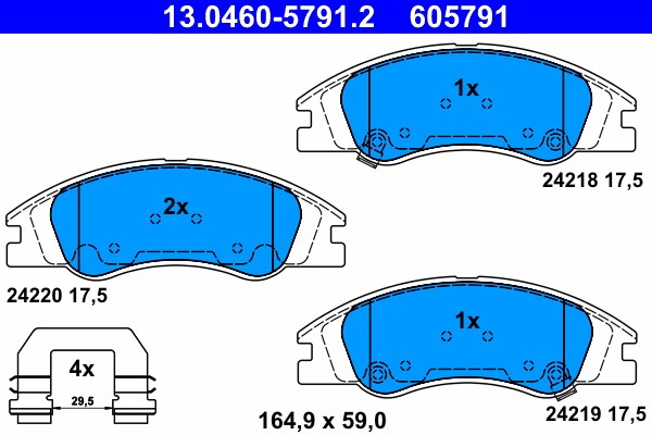 Brake Pad Set, disc brake ATE 13.0460-5791.2
