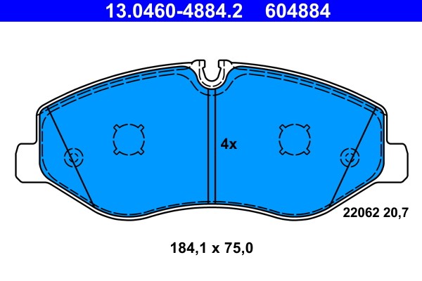 Brake Pad Set, disc brake ATE 13.0460-4884.2