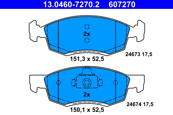 Brake Pad Set, disc brake ATE 13.0460-7270.2