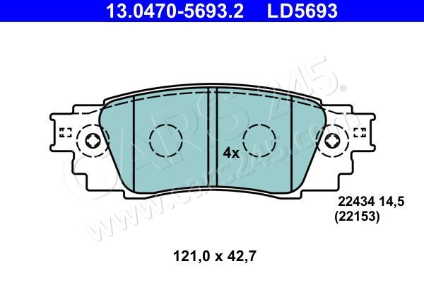 Brake Pad Set, disc brake ATE 13.0470-5693.2