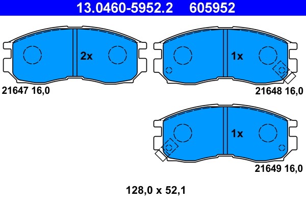 Brake Pad Set, disc brake ATE 13.0460-5952.2