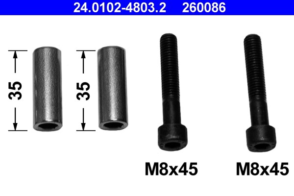 Guide Sleeve Kit, brake caliper ATE 24.0102-4803.2
