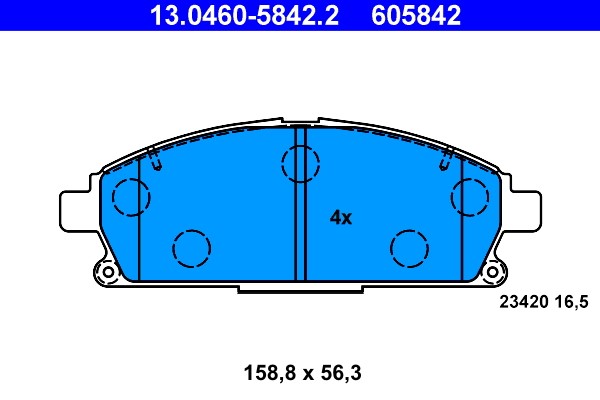 Brake Pad Set, disc brake ATE 13.0460-5842.2