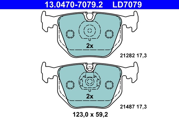 Brake Pad Set, disc brake ATE 13.0470-7079.2