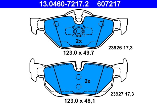 Brake Pad Set, disc brake ATE 13.0460-7217.2