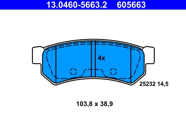 Brake Pad Set, disc brake ATE 13.0460-5663.2
