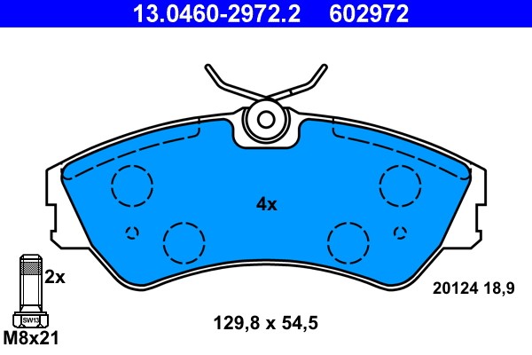 Brake Pad Set, disc brake ATE 13.0460-2972.2