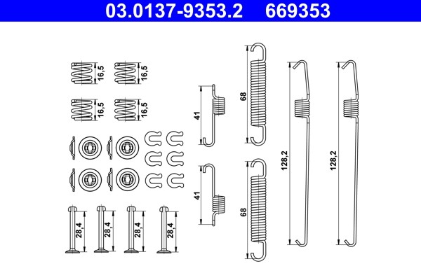 Accessory Kit, brake shoes ATE 03.0137-9353.2