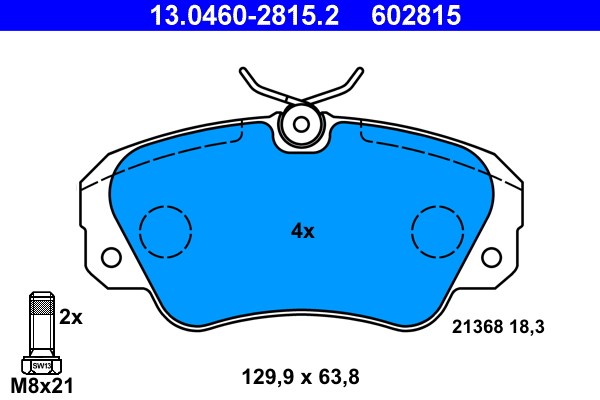 Brake Pad Set, disc brake ATE 13.0460-2815.2