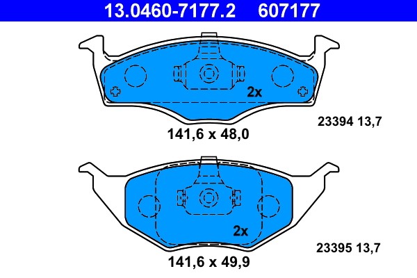 Brake Pad Set, disc brake ATE 13.0460-7177.2