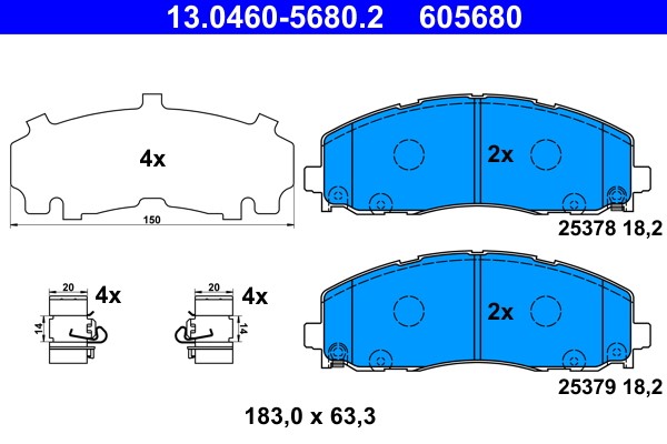 Brake Pad Set, disc brake ATE 13.0460-5680.2